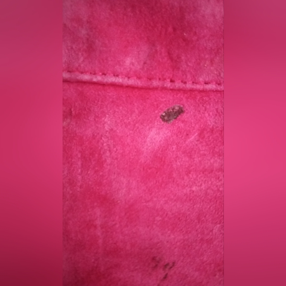 Arizona Jean Company Zip Up Vest 100% Leather Hot Pink Vintage - Picture 7 of 7